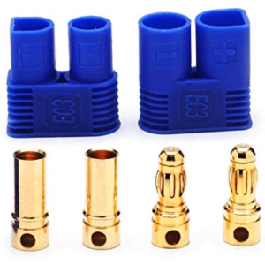 1 Par Conectores Plug energia EC3 Azul Macho+Femea Modelismo