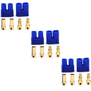 3 Par Conectores Plug energia EC3 Azul Macho+Femea Modelismo