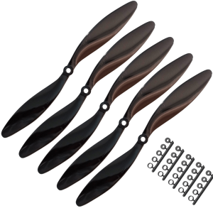 5 Hélice Mhs 10/4.7 Slow Para Aeromodelo Motor Elétrico 22mm ou 28mm 1000kv-1300kv