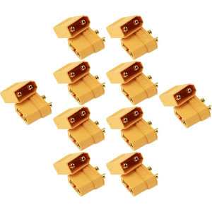 10 Pares Conector Plug XT90 Alta Corrente 10 Macho + 10 fêmea bitola 4mm 10AWG