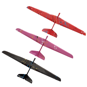 3 Avião Planador Voo Livre De Plástico Grande 41cm Para Crianças