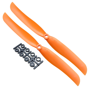 2 Hélices EP-9050 Laranja com Anéis eixo Aeromodelo Elétrico