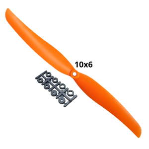 Hélice EP-1060 10x6 Laranja com Anéis de eixo Aeromodelo Elétrico