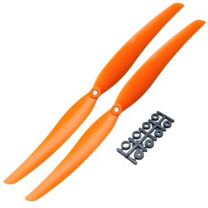 2 Hélice 11x6 Laranja com Anéis de eixo Aeromodelo Elétrico