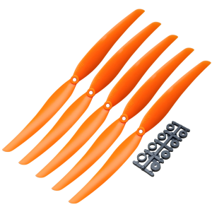 5 Hélice 11x6 Laranja com Anéis de eixo Aeromodelo Elétrico