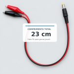 Cabo adaptador P4 5,5 x 2,1 mm para garras jacaré, 23 cm — Medida Comprimento 23cm