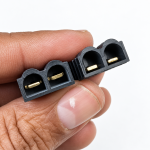 Aberturas e identificação de polaridade do conector TRX