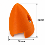 Spinner plástico 38 mm para aeromodelo elétrico — medidas 38x45mm