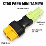 Conector adaptador XT60 Fêmea para Mini Tamya Macho Hobby — foto caracteristicas