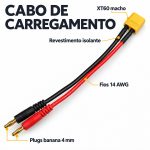 Cabo para carregador Conector 4mm e XT60 macho Imax, Accucel — foto caracteristicas
